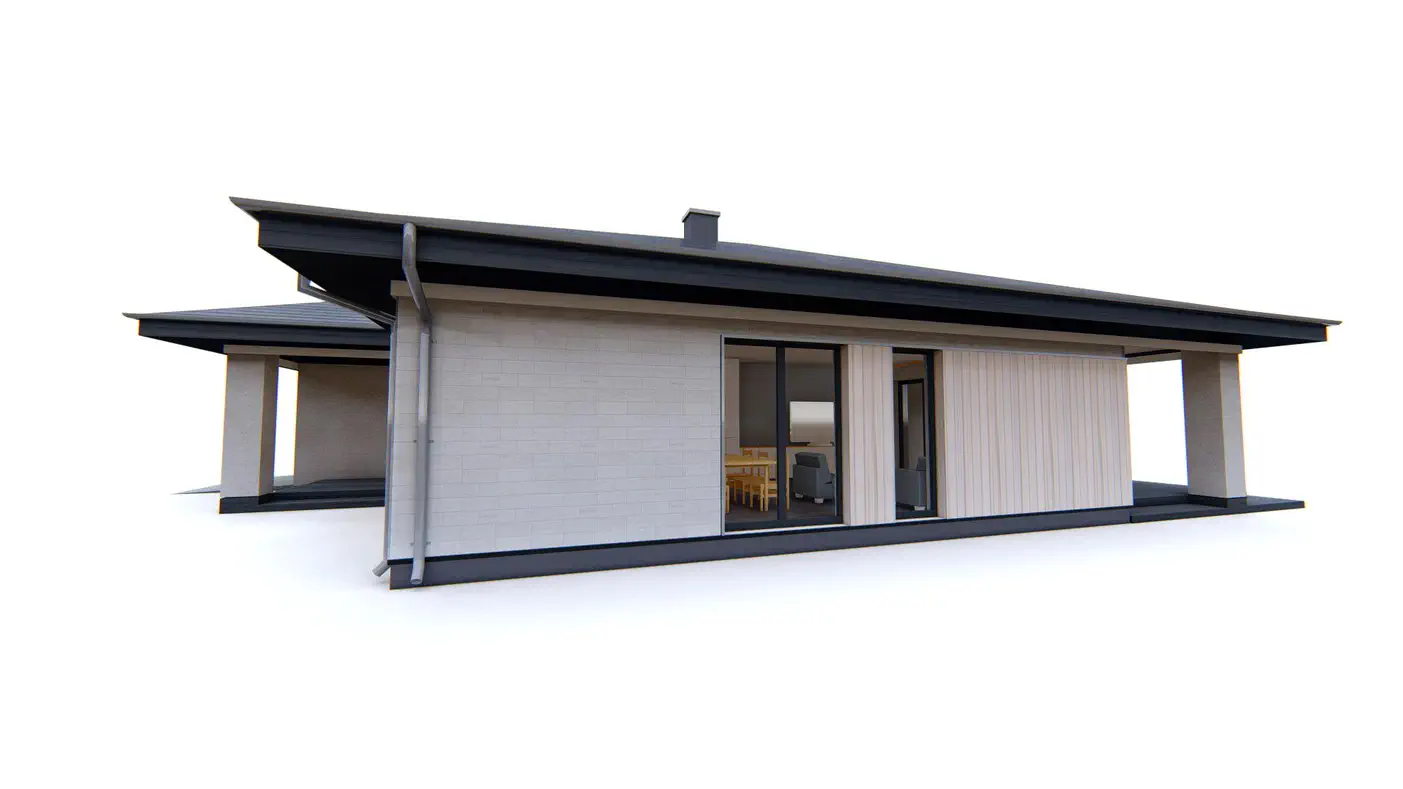 Mājas projekts  - Vienstāvu mājas projekts ar garāžu - Z379