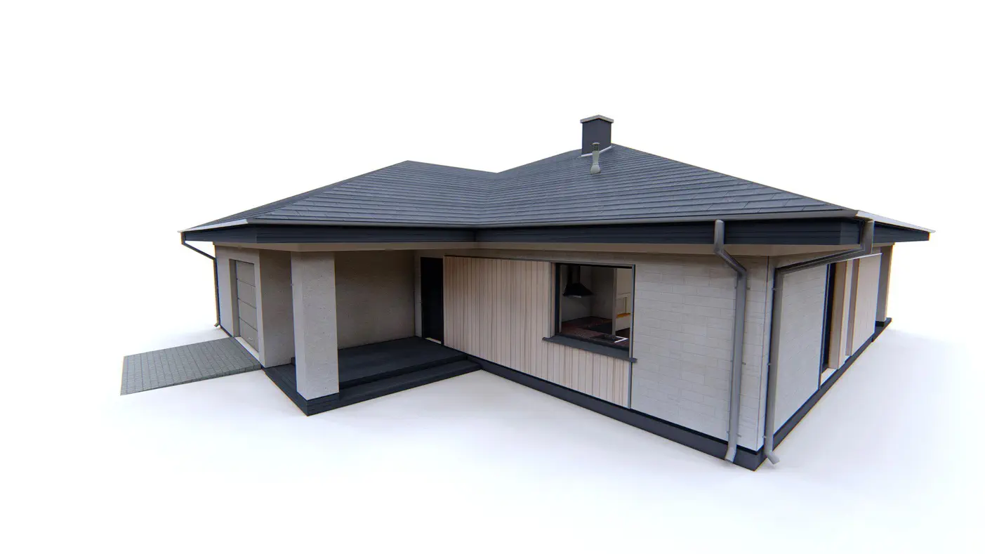 Mājas projekts  - Vienstāvu mājas projekts ar garāžu - Z379