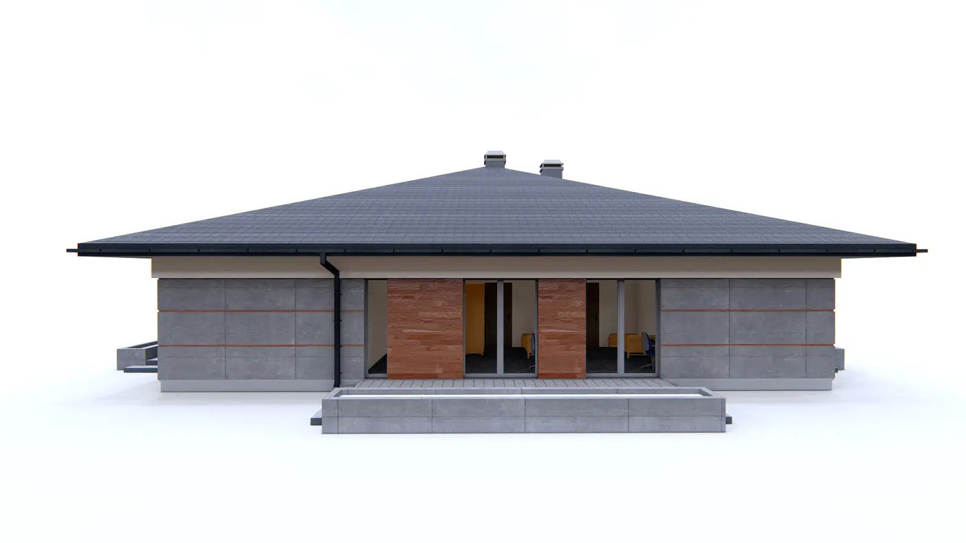 Mājas projekts  - Modernas vienstāvu mājas projekts - 378