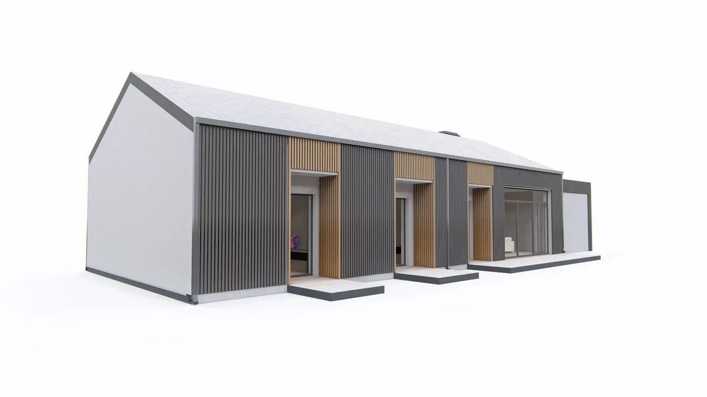 Mājas projekts  - Modernas vienstāvu mājas projekts ar garāžu - Z395