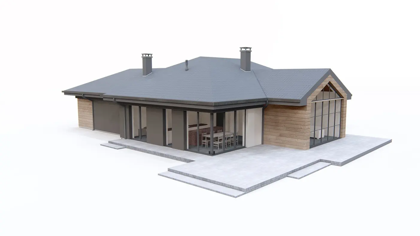 Mājas projekts - Vienstāvu mājas projekts ar garāžu - Z406