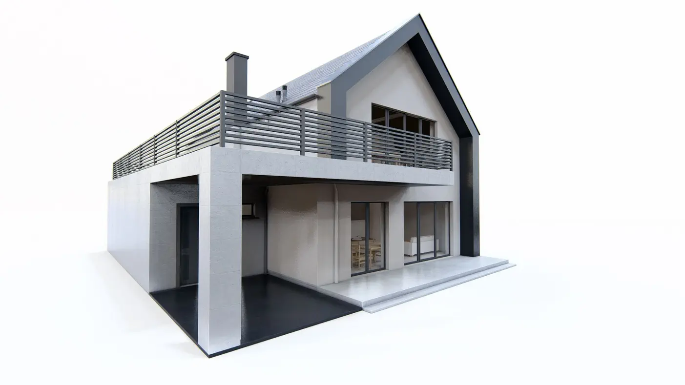 Mājas projekts  - Divstāvu mājas projekts ar garāžu - Z424