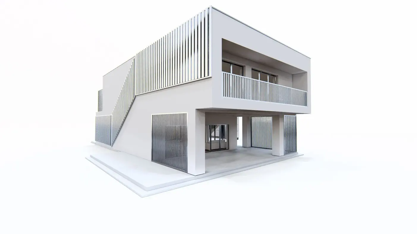 Mājas projekts  - Moderns divstāvu mājas projekts ar lielu balkonu - Zb31