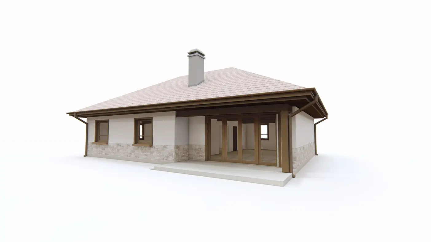 Z23 to wyjątkowy dom z kategorii projekty domów parterowych Gotowy projekt domu - Ekonomiczny dom w stylu dworkowym z opcją poddaszem i 3 sypialniami