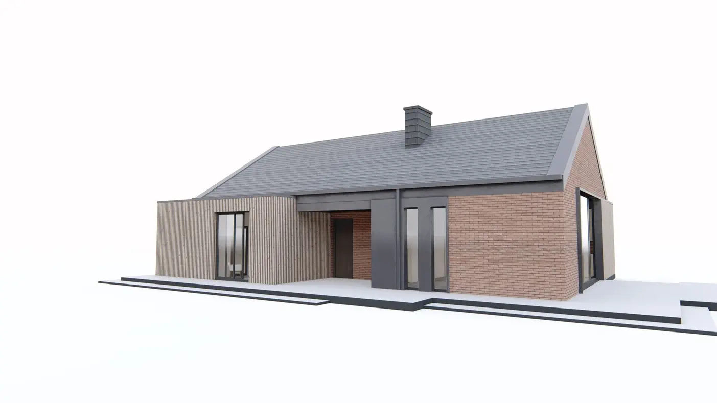 Mājas projekts  - Modernas koka mājas projekts - Z386