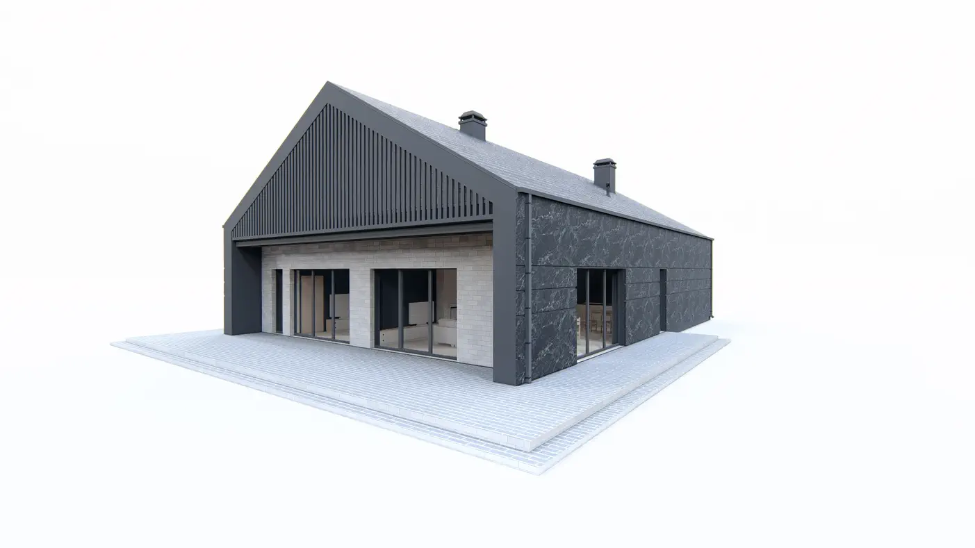 Gotowy projekt domu  - Dom z 3 pokojami, przestronnym salonem, kuchnią ze spiżarką oraz dużą garderobą