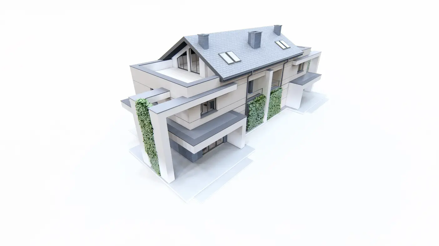 Home project  - Bliźniak 3-kondygnacyjny z garażem, 3 sypialniami i pokojem rekreacyjnym.