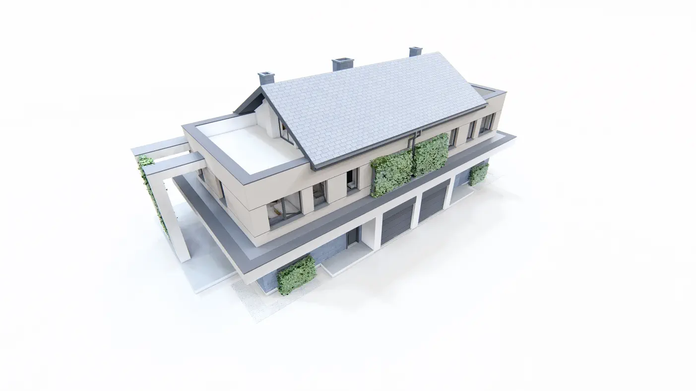 Home project  - Bliźniak 3-kondygnacyjny z garażem, 3 sypialniami i pokojem rekreacyjnym.