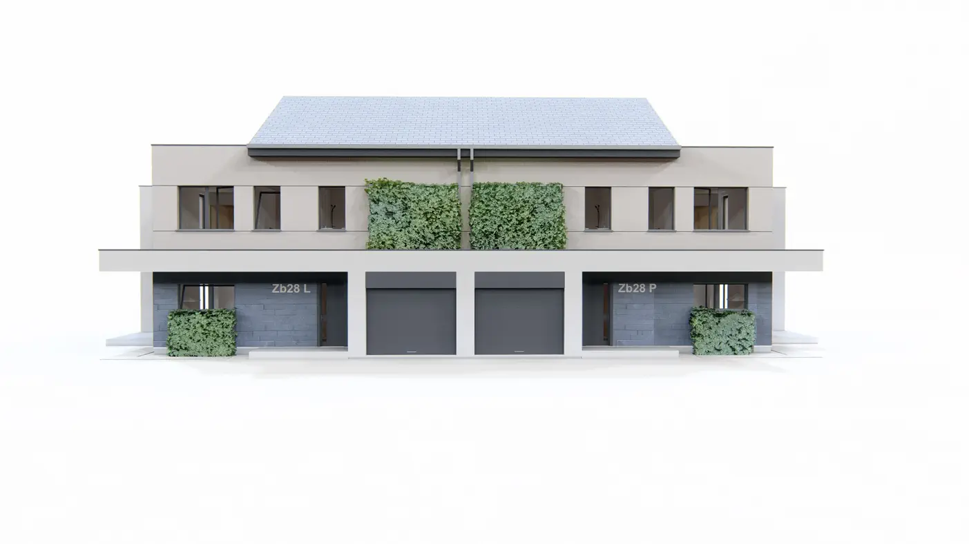 Home project  - Bliźniak 3-kondygnacyjny z garażem, 3 sypialniami i pokojem rekreacyjnym.