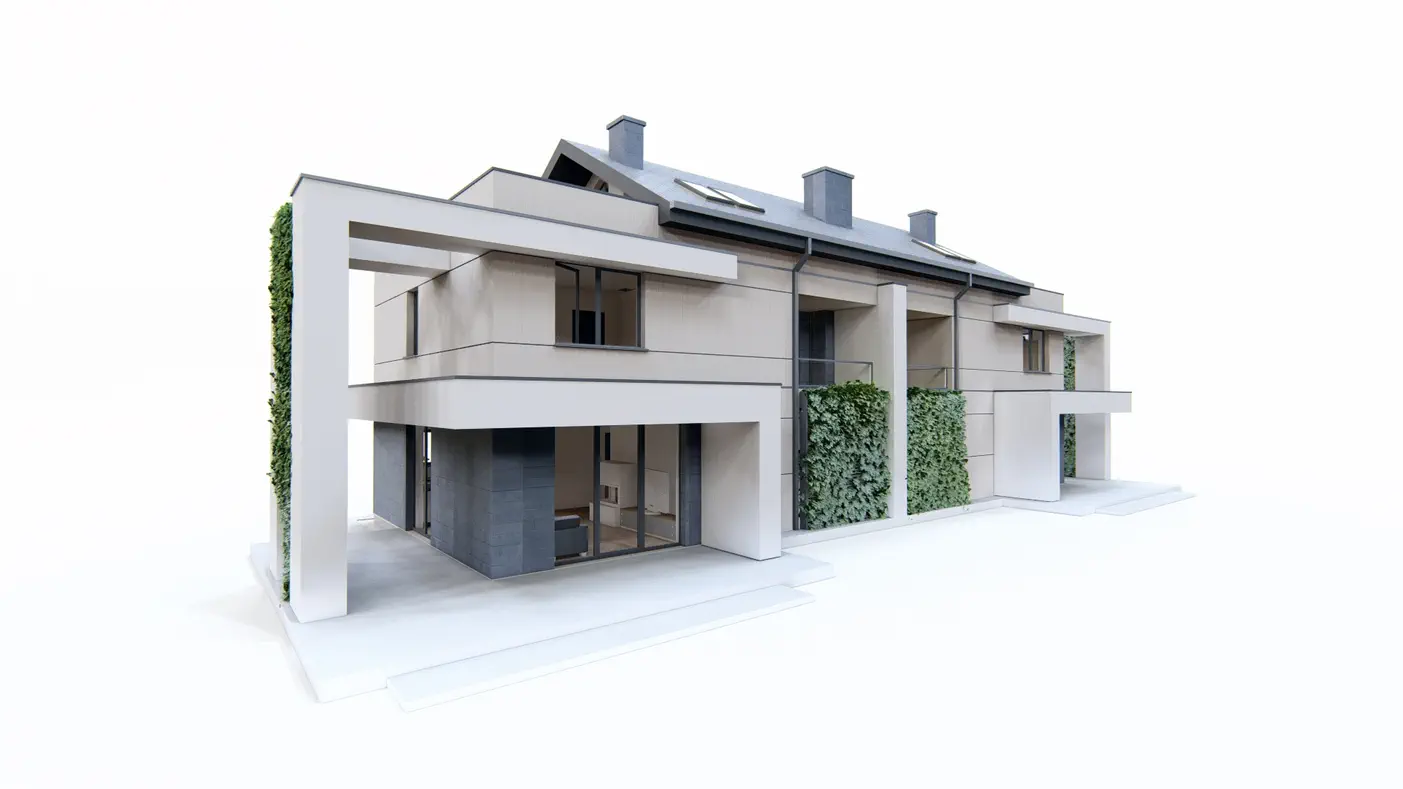 Home project  - Bliźniak 3-kondygnacyjny z garażem, 3 sypialniami i pokojem rekreacyjnym.