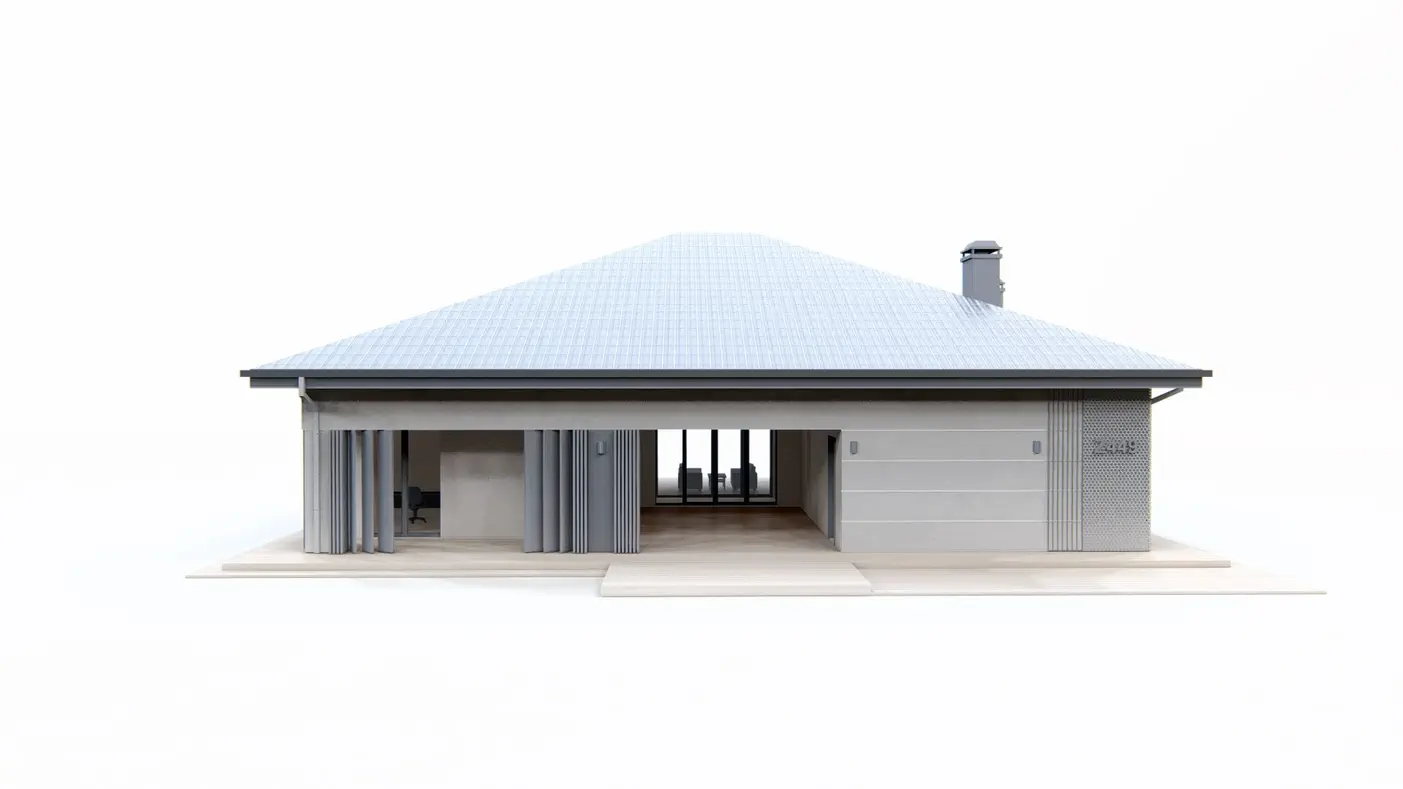 Mājas projekts - Vienstāva mājas projekts ar divvietīgu garāžu -
Z449