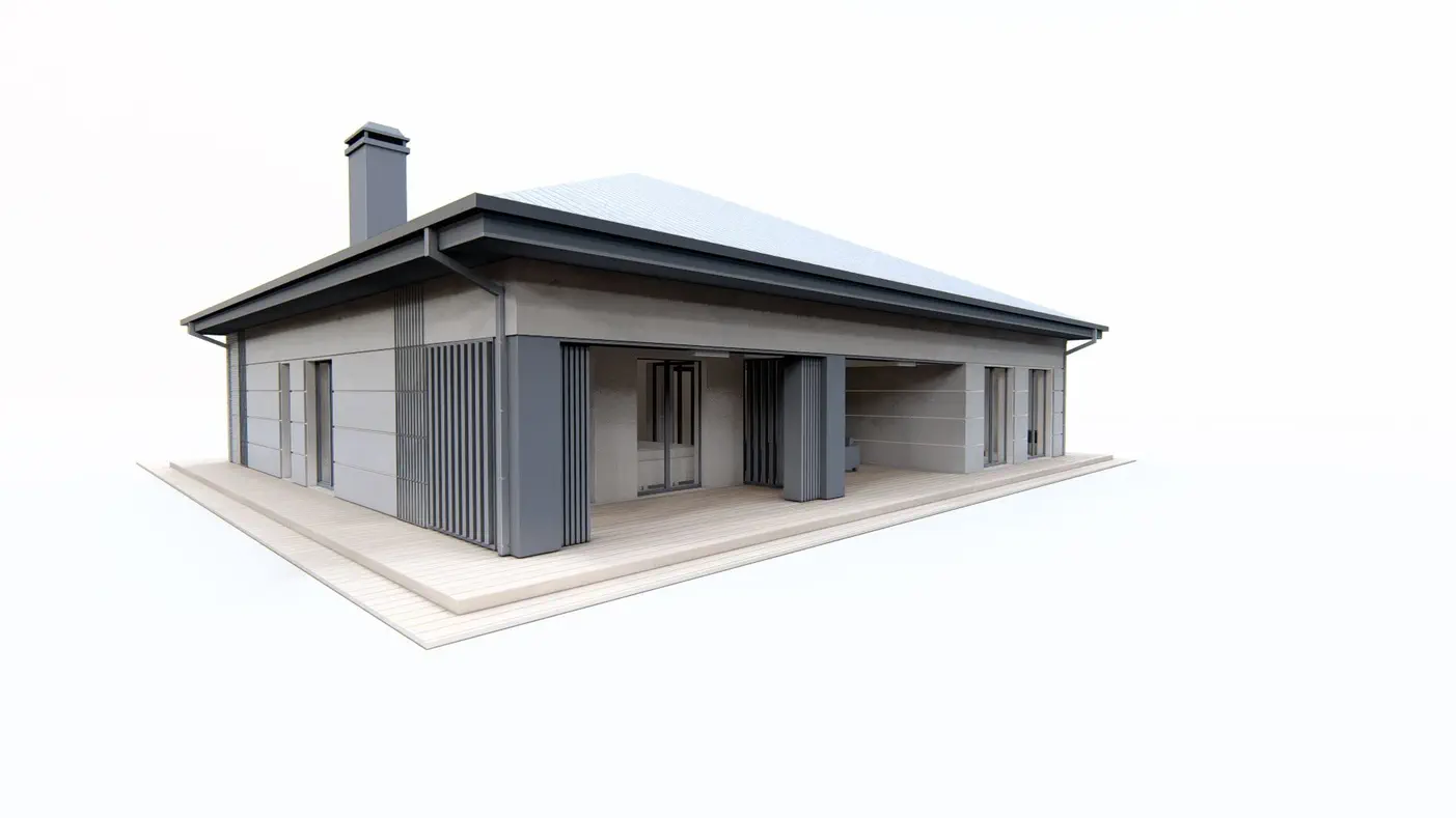 Mājas projekts - Vienstāva mājas projekts ar divvietīgu garāžu -
Z449