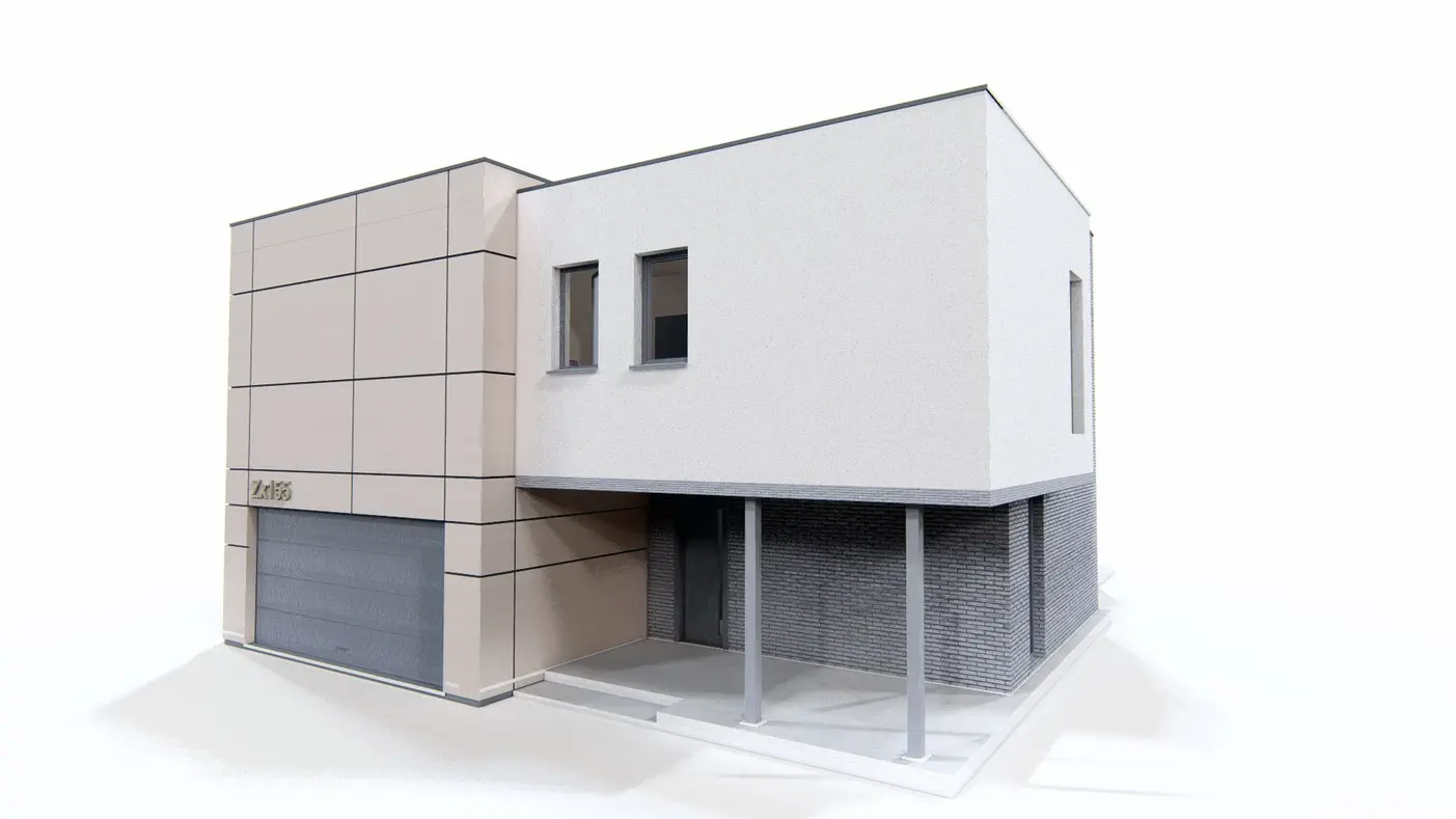 Mājas projekts  - Divstāvu mājas projekts ar divvietīgu garāžu - Zx155