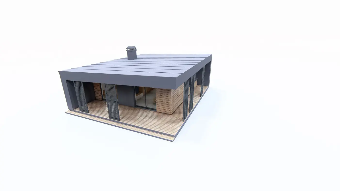 Mājas projekts  - Nelielas mājas projekts ar  lielu terasi - Zx157