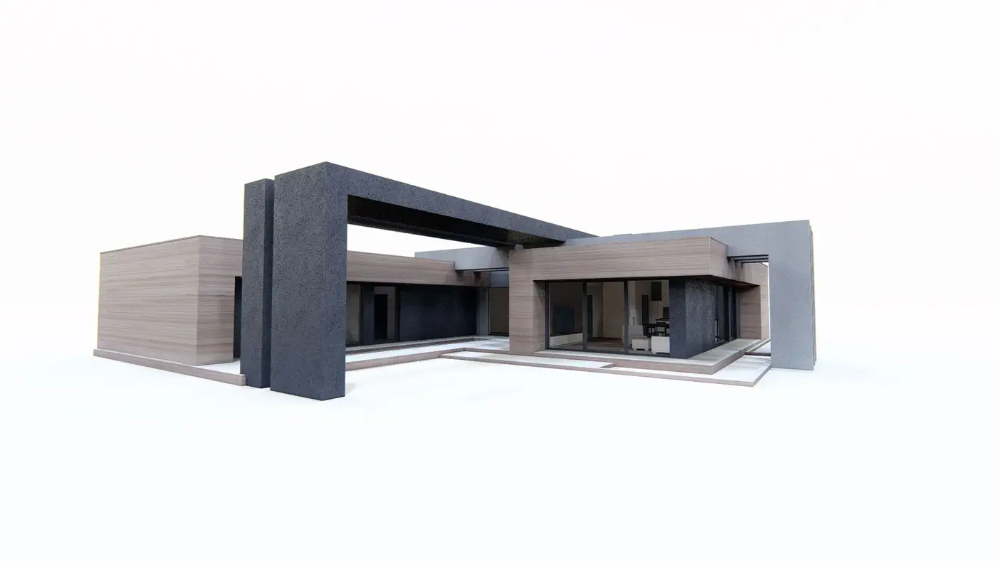 Mājas projekts  - Moderns viensstāvu mājas projekts - Zx158