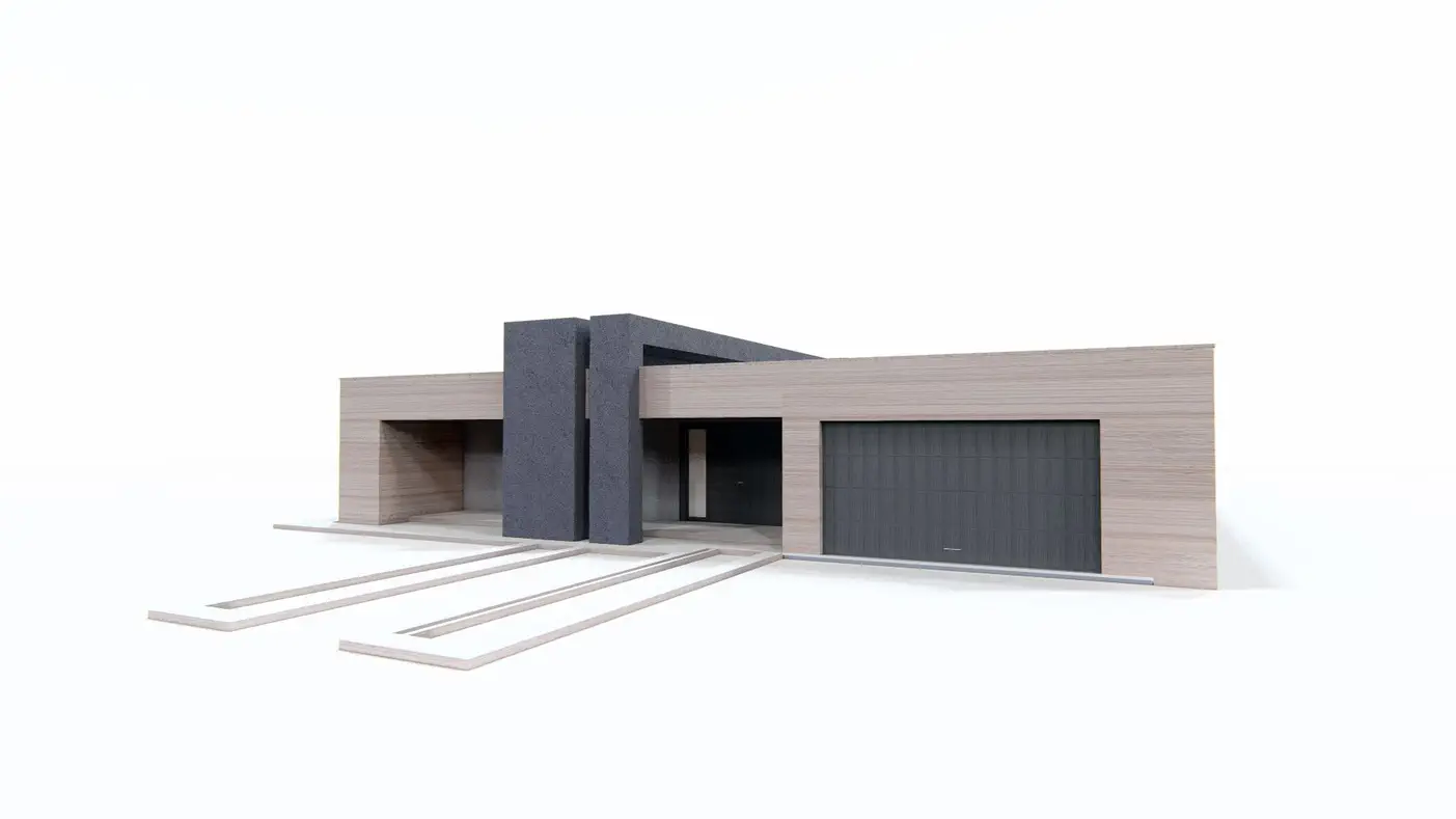 Mājas projekts  - Moderns viensstāvu mājas projekts - Zx158