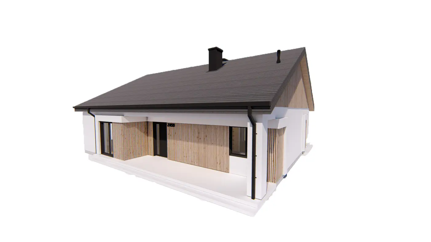 Z459 to wyjątkowy dom z kategorii projekty domów parterowych Gotowy projekt domu - Dom o powierzchni 126 m2 z dachem dwuspadowym, 4 pokojami oraz dużym salonem