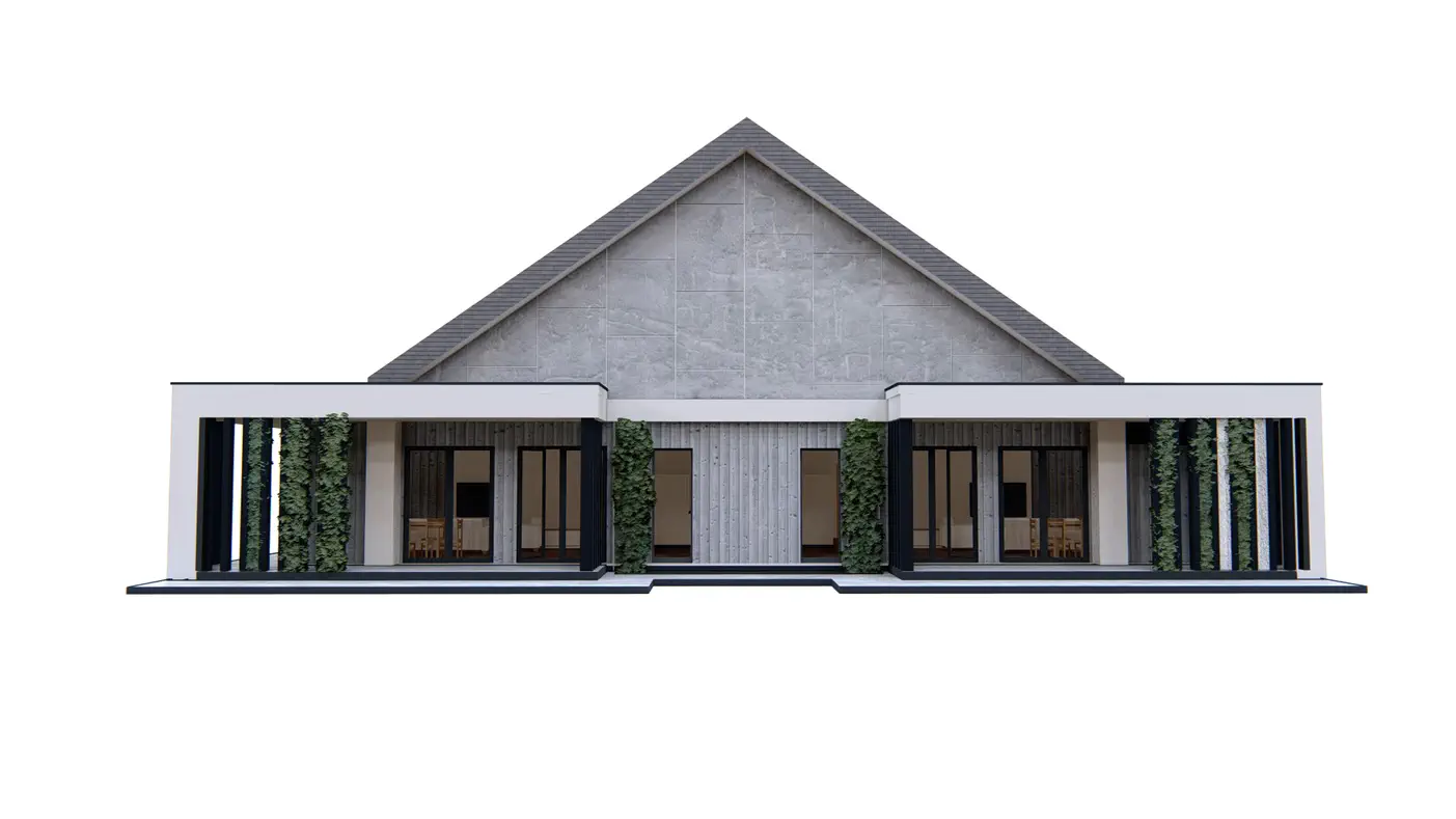 Gotowy projekt domu  - Segment, który po zbliźniaczeniu przypomina dom jednorodzinny