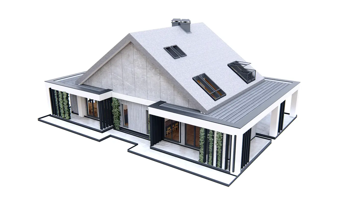 Gotowy projekt domu  - Segment, który po zbliźniaczeniu przypomina dom jednorodzinny