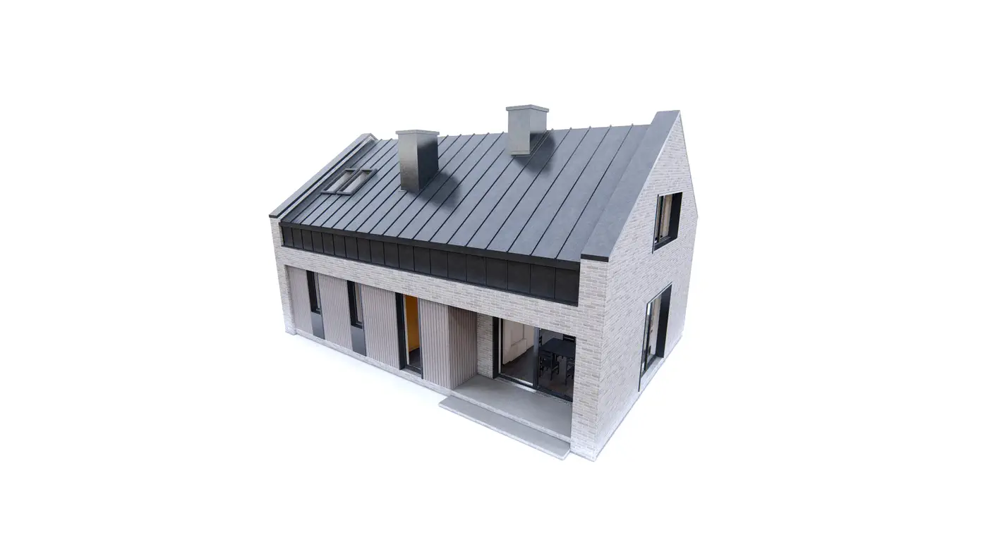 Gotowy projekt domu  - Prosty, współczesny dom z garażem do 100 m2.