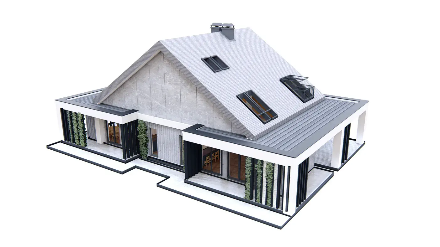 Mājas projekts  - Mūsdienīgs mājas projekts ar bēniņiem - Zb34