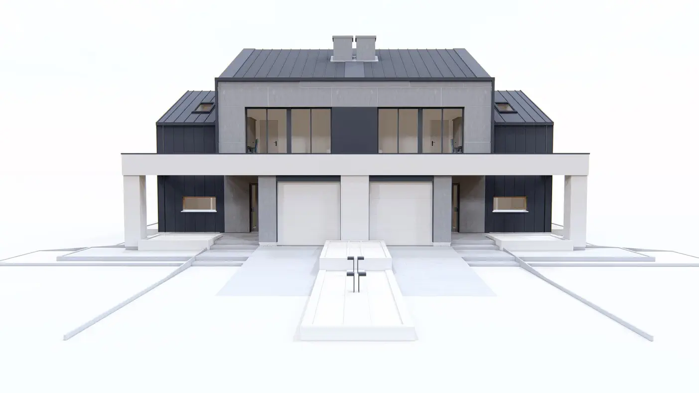 Mājas projekts  - Mūsdienīga divstāvu māja ar jumta terasi - Zb36