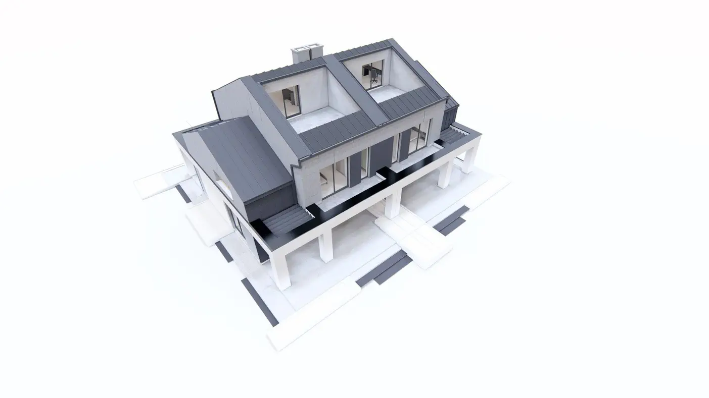 Mājas projekts  - Mūsdienīga divstāvu māja ar jumta terasi - Zb36