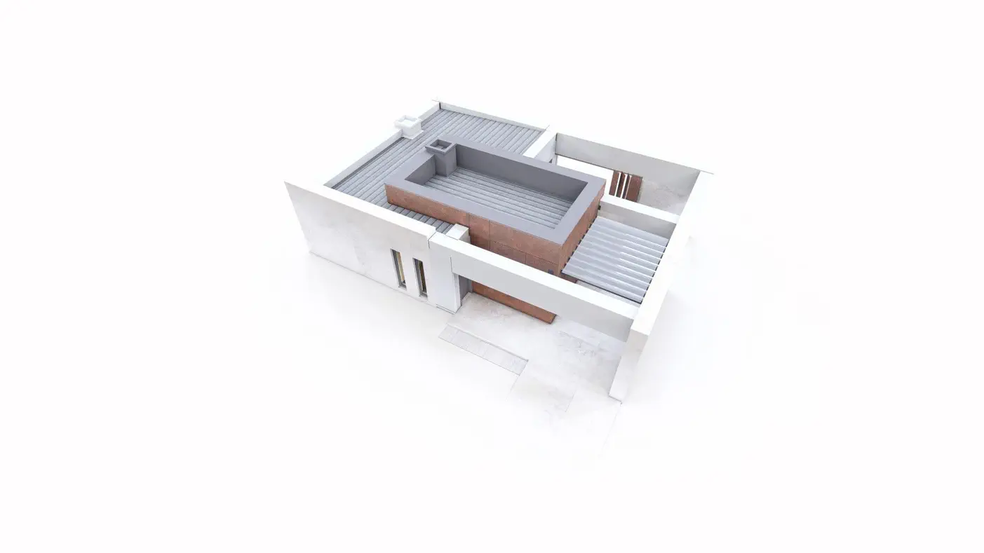 Mājas projekts  - Mūsdienīga vienstāva māja ar plašu terasi - Zx208.