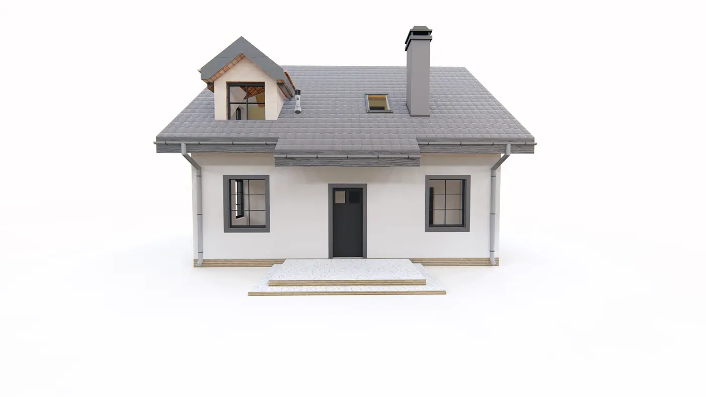 Z3 to wyjątkowy dom z kategorii projekty domów na wąską działkę Gotowy projekt domu - Niewielki dom z poddaszem użytkowym, zadaszonym wejściem i dachem dwuspadowym