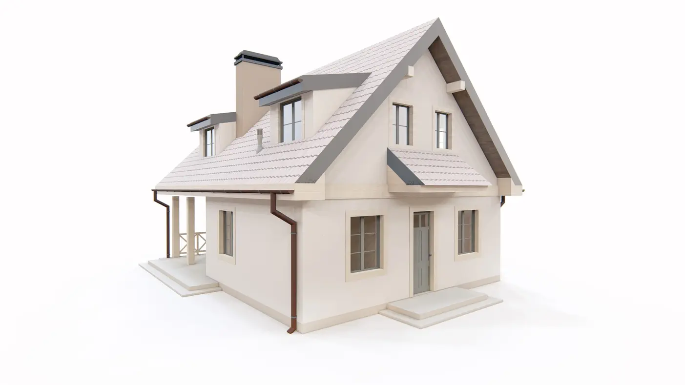 Gotowy projekt domu  - Klimatyczny dom z poddaszem użytkowym, werandą i balkonem na wąską działkę