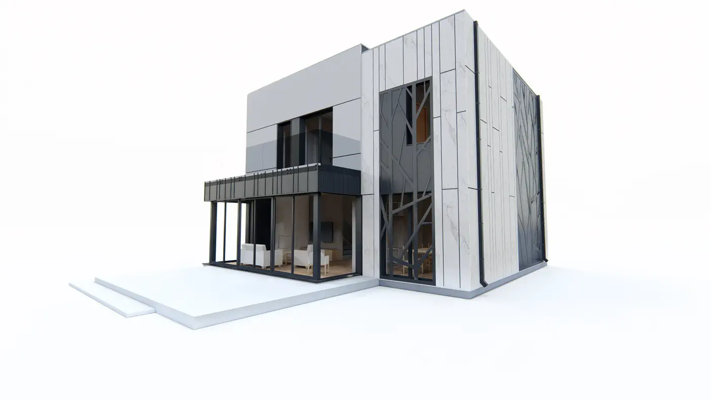 Gotowy projekt domu  - Nowoczesny dom piętrowy w miejskim stylu na wąską działkę.