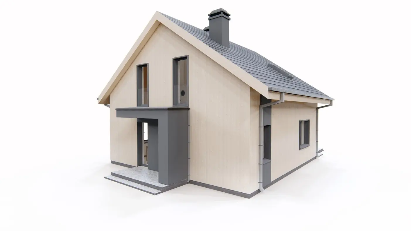 Mājas projekts  - Vienkāršas mājas projekts ar terasi - Z470