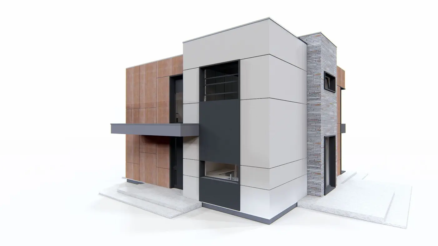 Mājas projekts  - Moderns divstāvu mājas projekts - Zx165