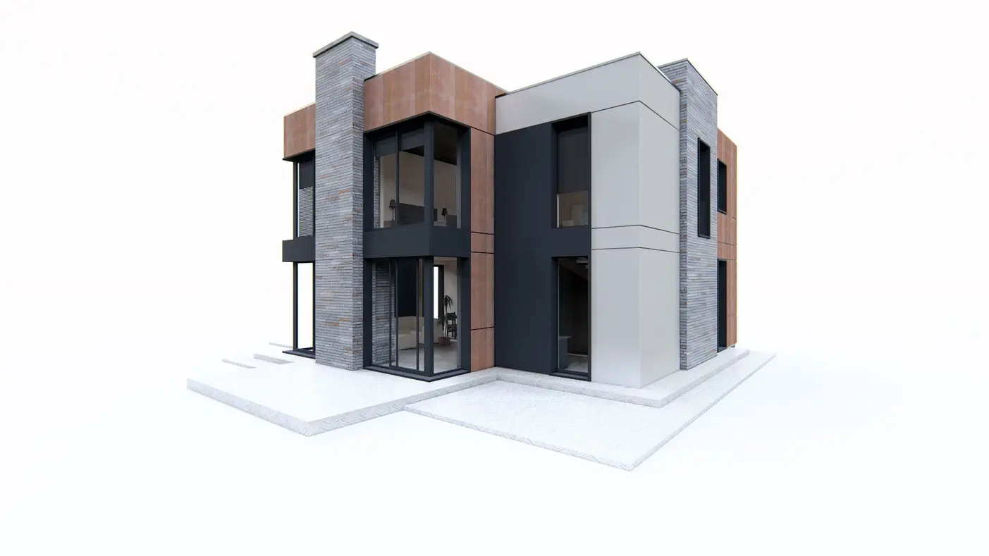 Mājas projekts  - Moderns divstāvu mājas projekts - Zx165