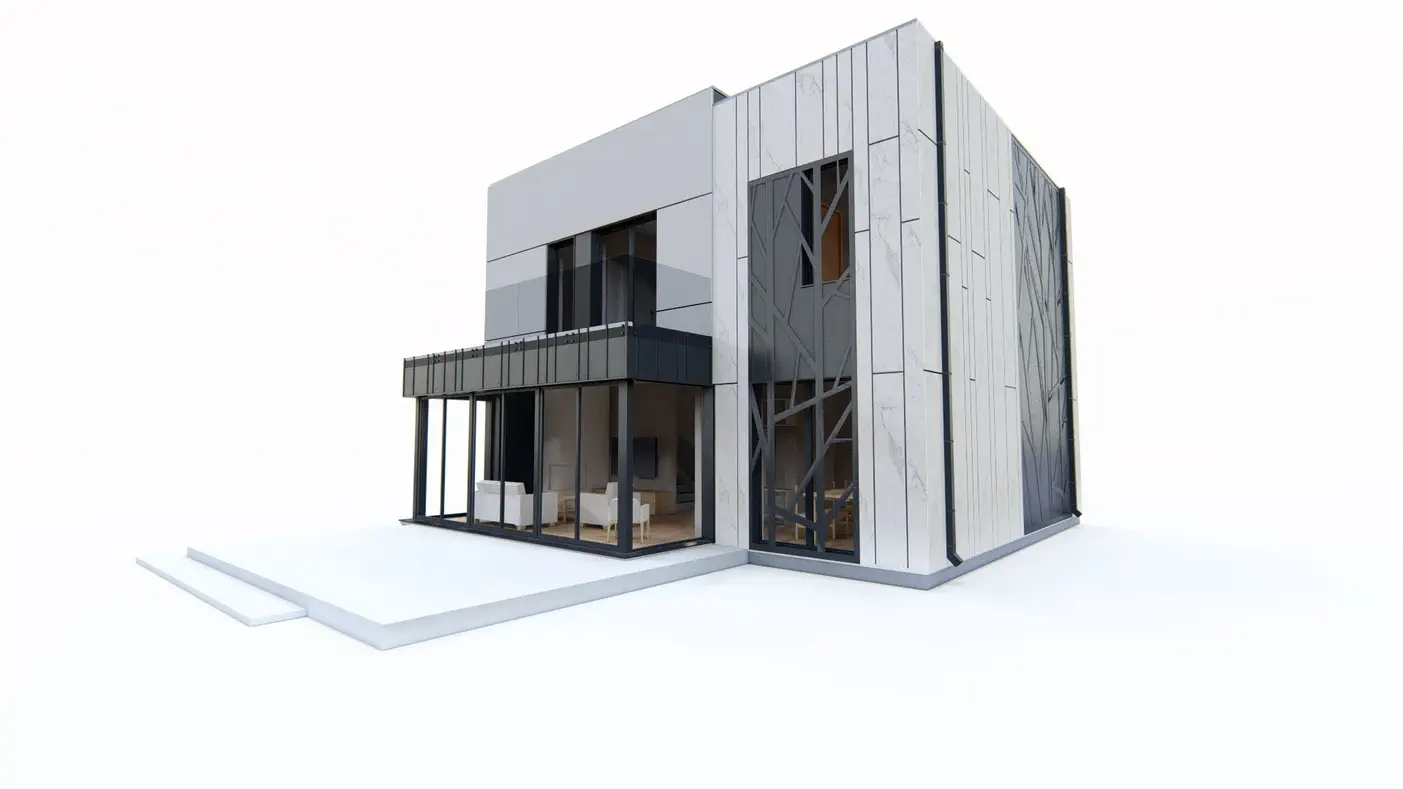 Mājas projekts  - Mūsdienīga divstāvu ģimenes māja -  Zx90