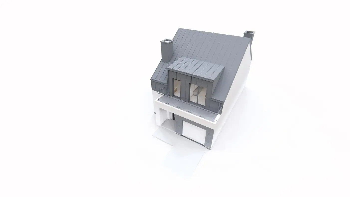 Mājas projekts - Mūsdienīga dvīņu māja uz šaura zemes gabala - Zb38