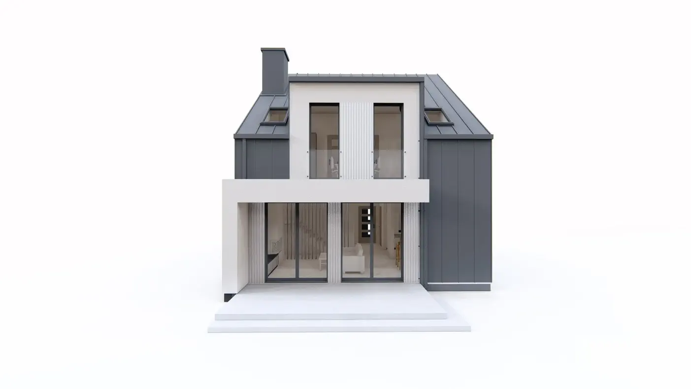 Mājas projekts - Mūsdienīga dvīņu māja uz šaura zemes gabala - Zb38