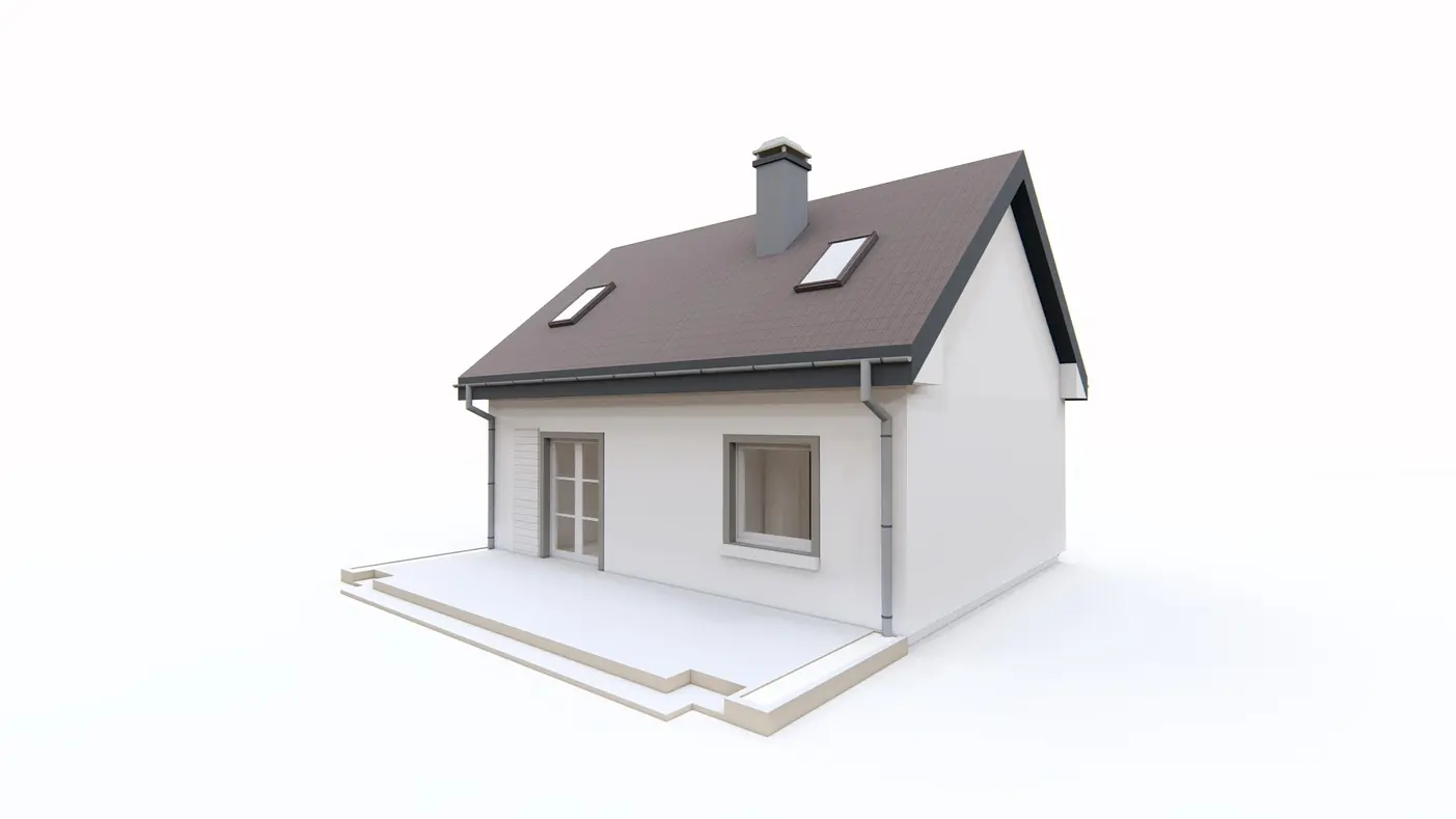 Gotowy projekt domu  - Zgrabny dom na małą działkę z 4 pokojami, dachem dwuspadowym i prostą budową