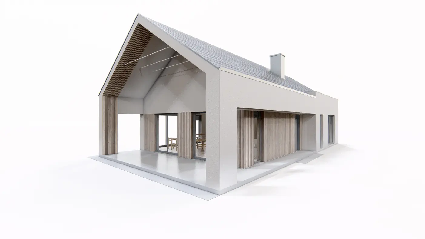 Z465 to wyjątkowy dom z kategorii projekty domów jednorodzinnych Gotowy projekt domu - Nowoczesny dom typu nowoczesna stodoła z opcją poddasza i dużą strefą dzienną