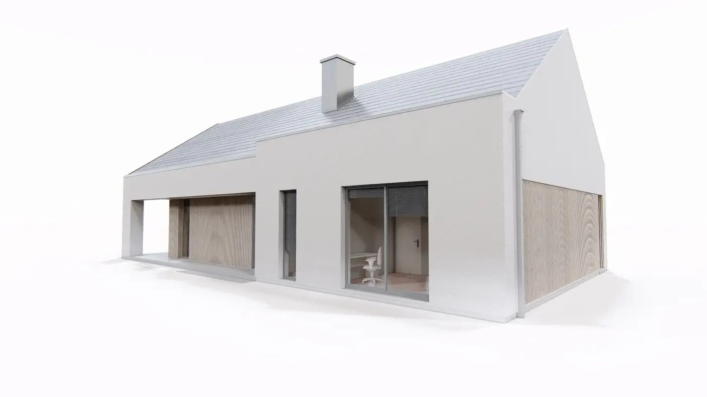 Z465 to wyjątkowy dom z kategorii projekty domów parterowych Gotowy projekt domu - Nowoczesny dom typu nowoczesna stodoła z opcją poddasza i dużą strefą dzienną