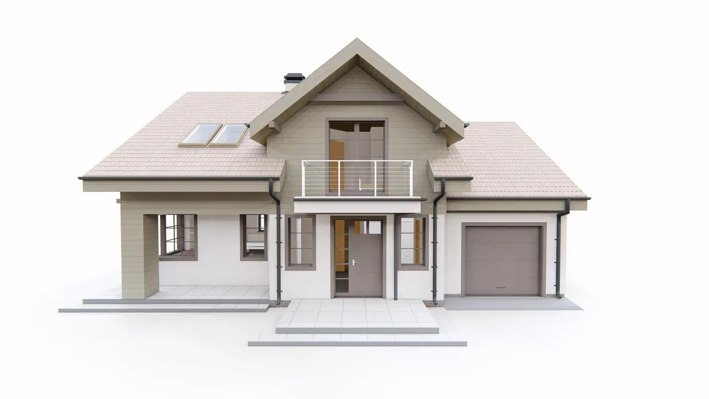 Z33 to wyjątkowy dom z kategorii projekty domów jednorodzinnych Gotowy projekt domu - Funkcjonalny dom z poddaszem, garażem i balkonem, idealny dla rodziny 2+2