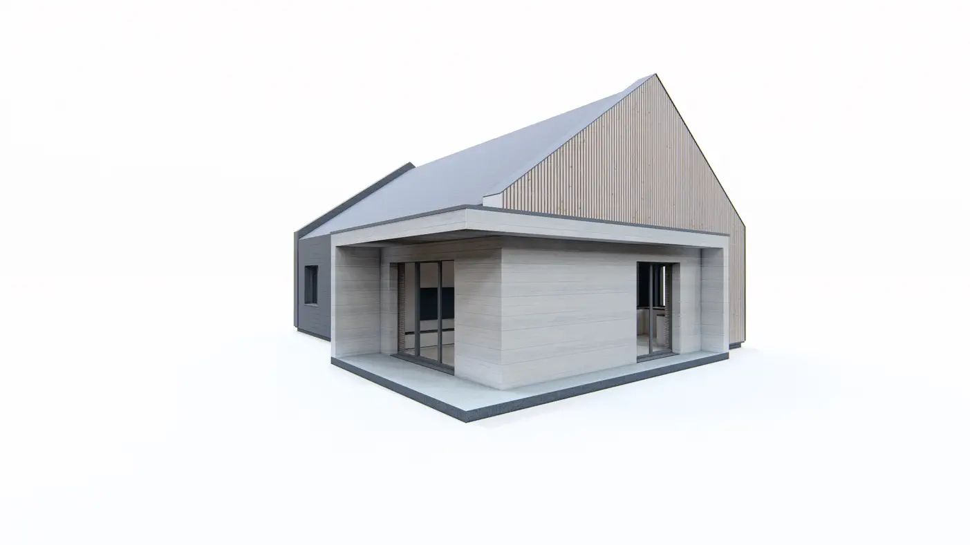 Z413 to wyjątkowy dom z kategorii projekty domów do 100 m2 Gotowy projekt domu - Dom parterowy na planie prostokąta z dachem dwuspadowym i 3 sypialniami.