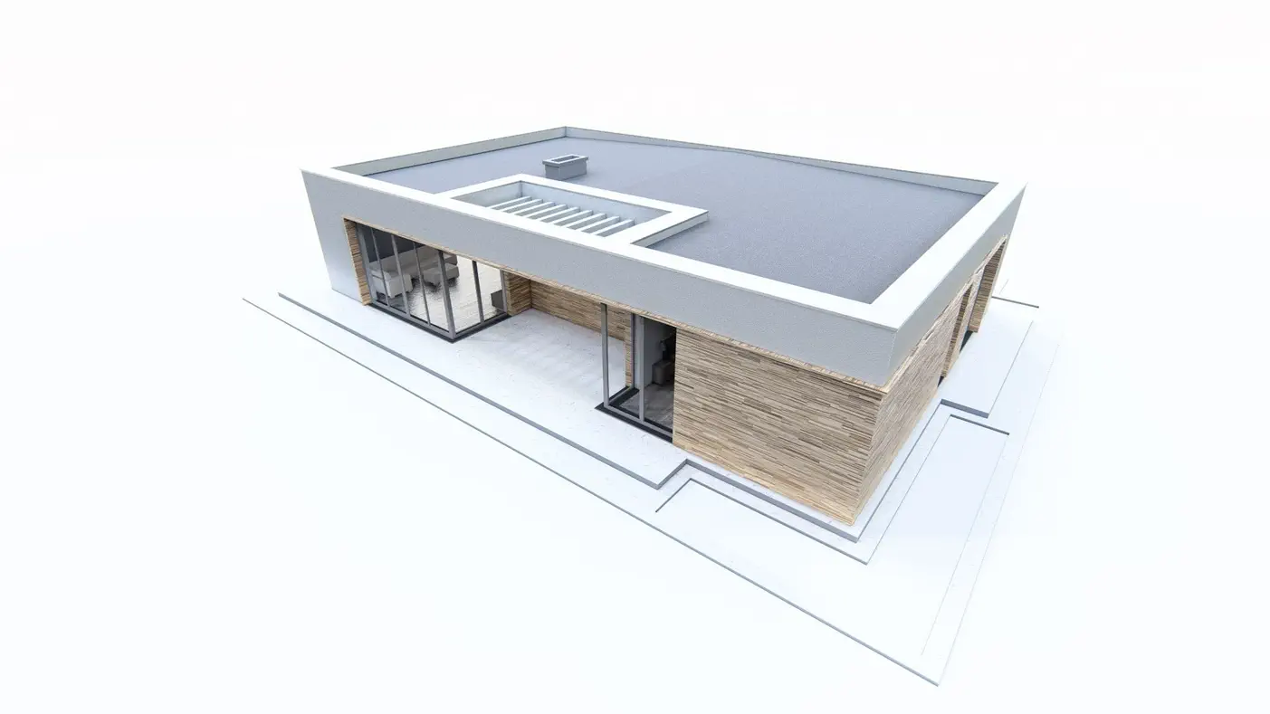 Mājas projekts  - Vienstāvu mājas projekts ar terasi - Zx149