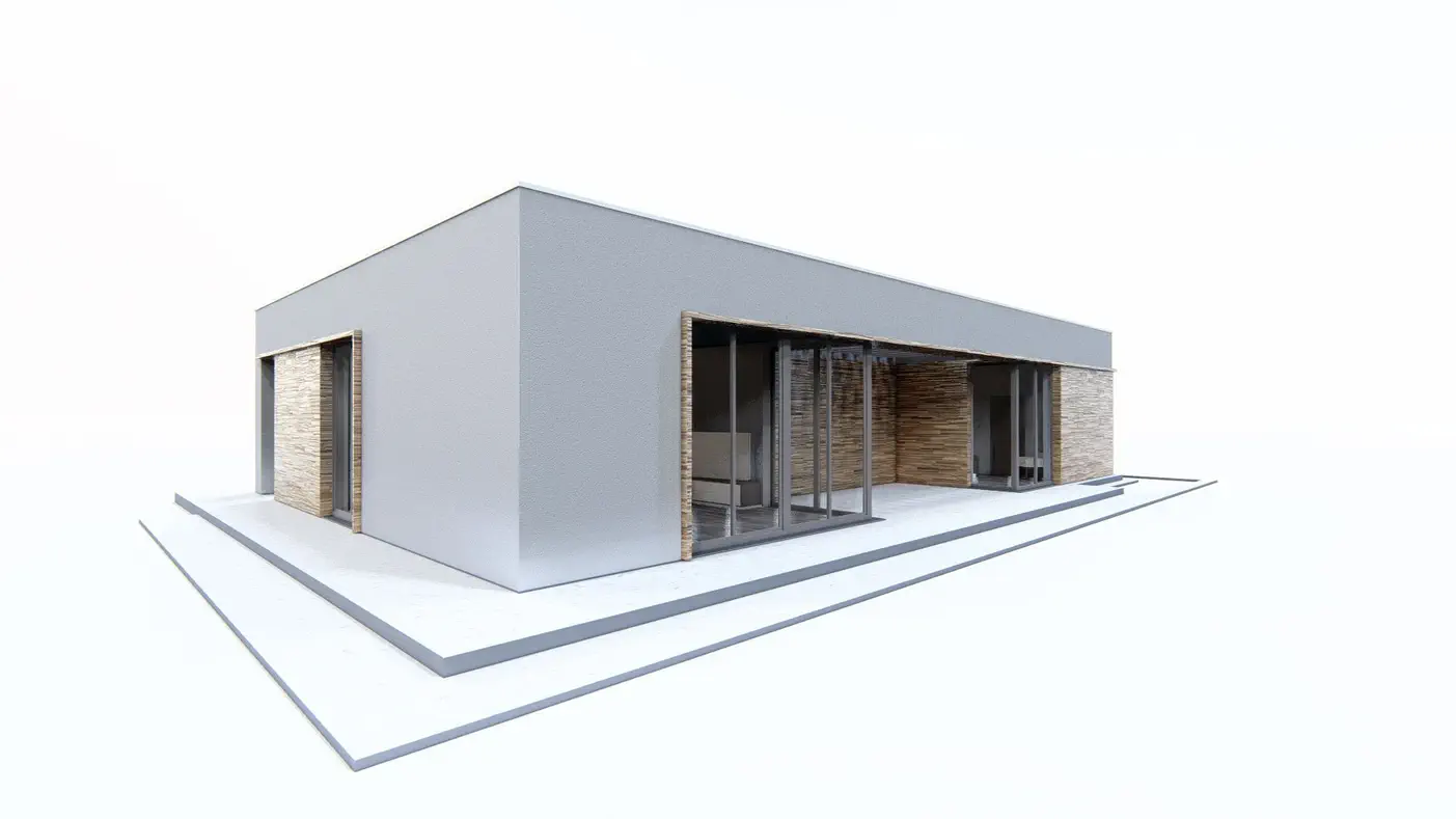 Mājas projekts  - Vienstāvu mājas projekts ar terasi - Zx149