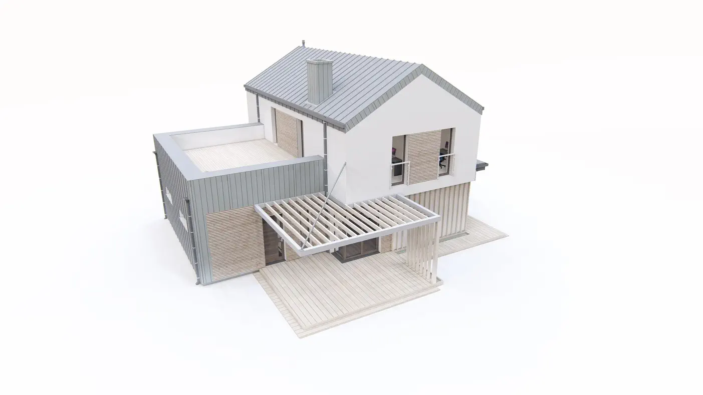 Mājas projekts  - Divstāvu mūsdienīgs mājas projekts ar garāžu - Z413