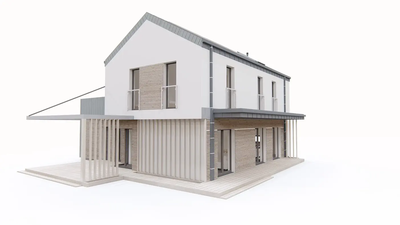 Mājas projekts  - Divstāvu mūsdienīgs mājas projekts ar garāžu - Z413