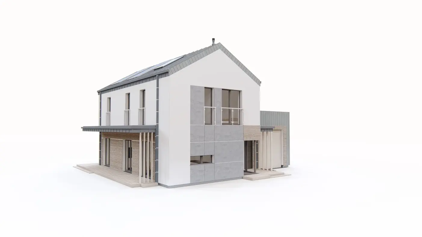 Mājas projekts  - Divstāvu mūsdienīgs mājas projekts ar garāžu - Z413