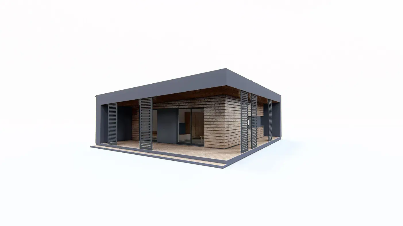 Namo projektas - Nedidelis namas su dengta terasa