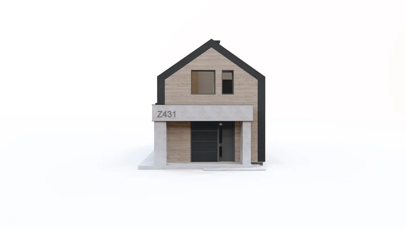 Gotowy projekt domu  - Ekonomiczny w budowie dom na wąską działkę z dachem dwuspadowym i 3 sypialniami