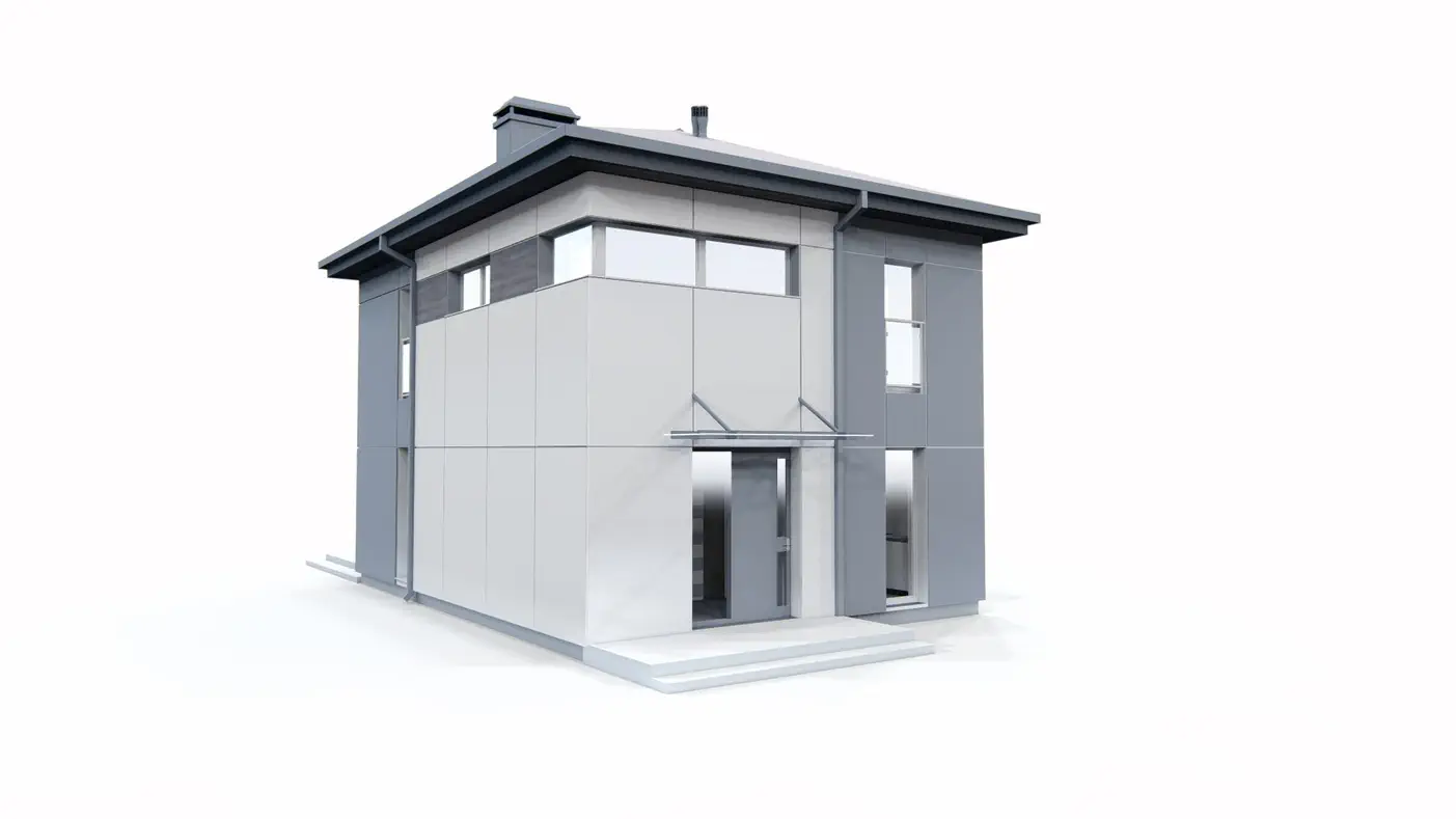 Z489 to wyjątkowy dom z kategorii projekty domów do 100 m2 Gotowy projekt domu - Piętrowy dom z 3 pokojami na piętrze. Tani w budowie na wąską działkę.